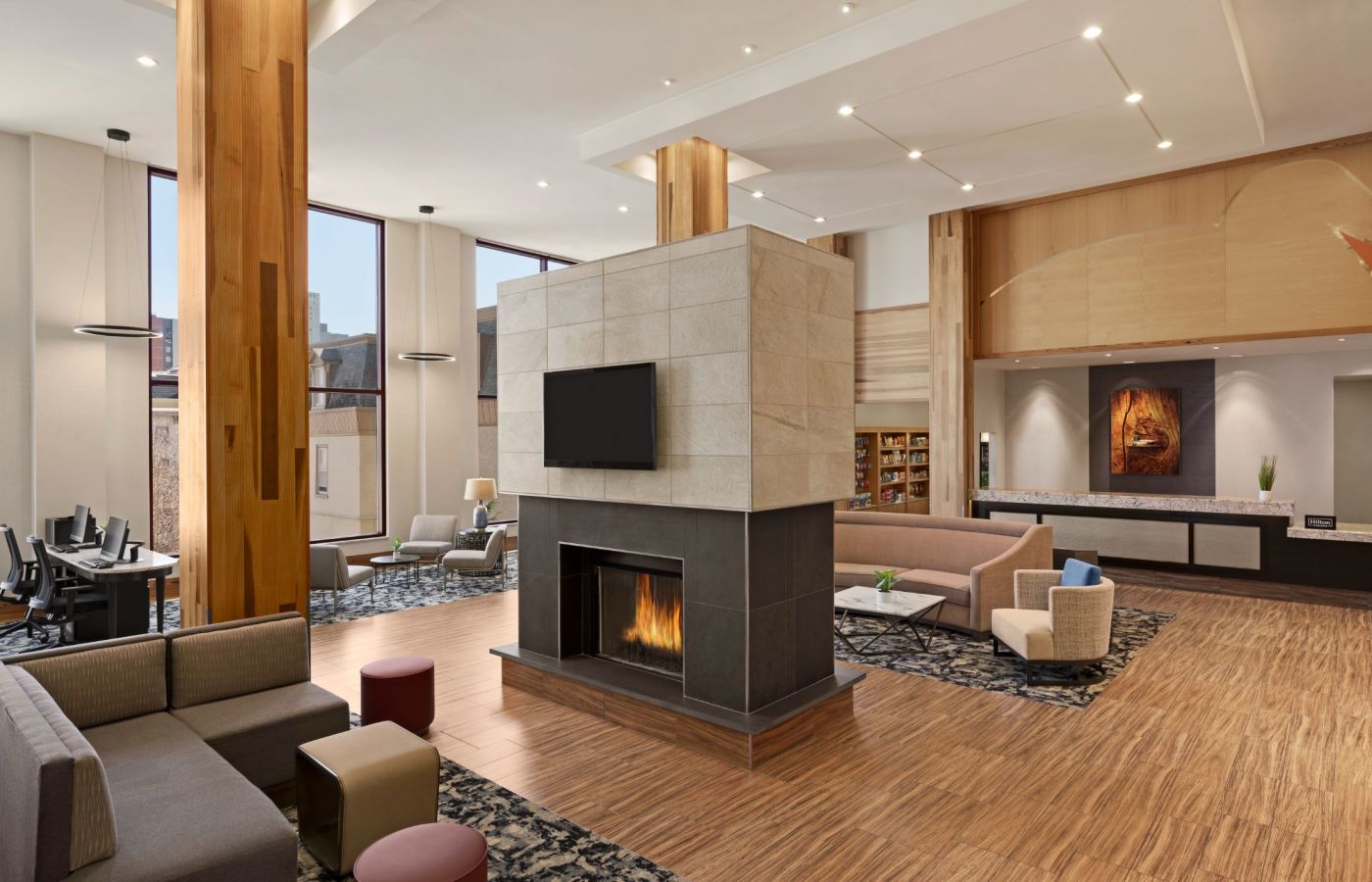 A Living Room With A Fireplace